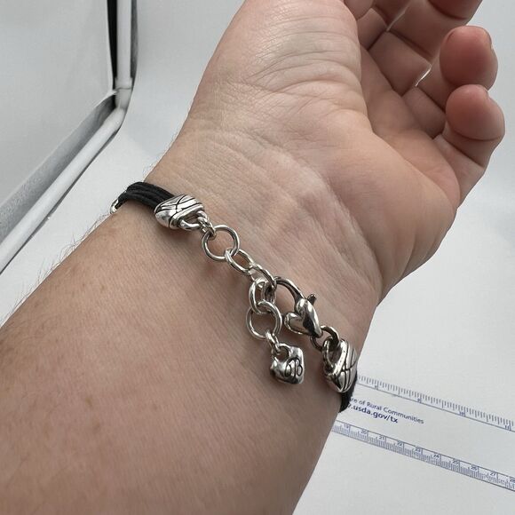 Brighton Two Tone Heart Bracelet Silver And  Gold Love Adjustable Style Charming - Picture 7 of 9